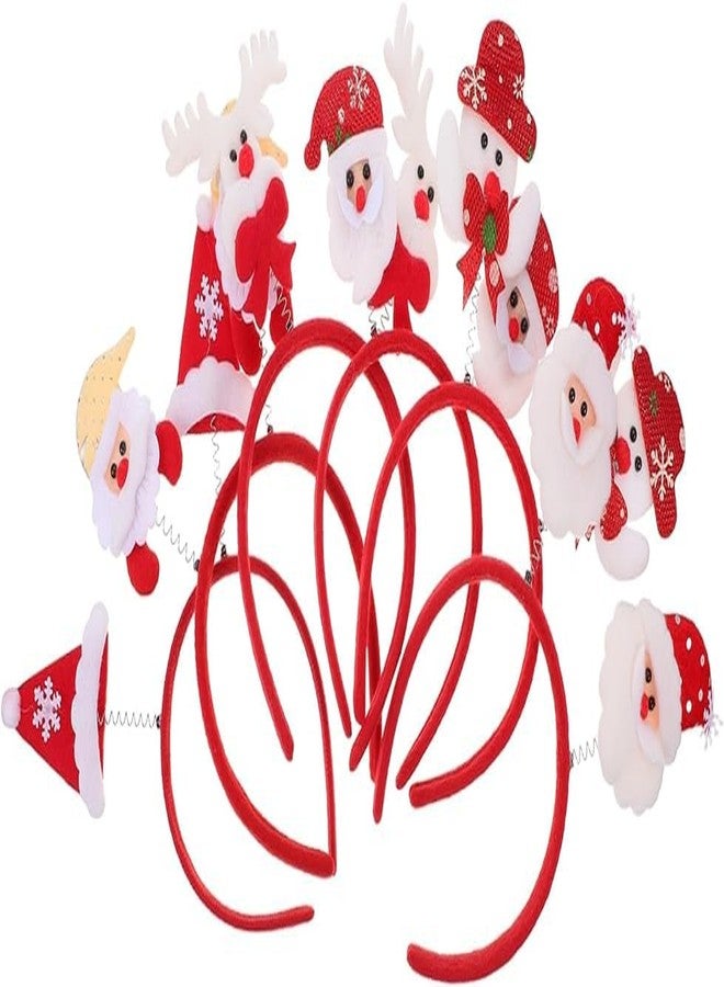 Evisha إيفيشا: طقم مكون من قطعتين: قبعة سانتا وقطعتين من ربطات رأس سانتا، نظارات، أزياء سانتا كلوز، زينة حفلات الكريسماس، قبعات عيد الميلاد. - Image 4